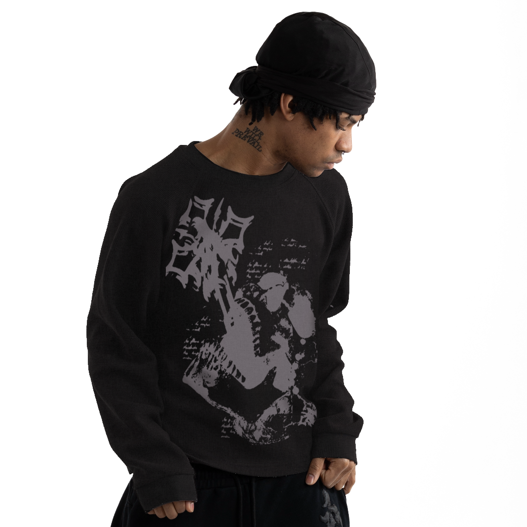 Skeletons Long Sleeve Tee - Black