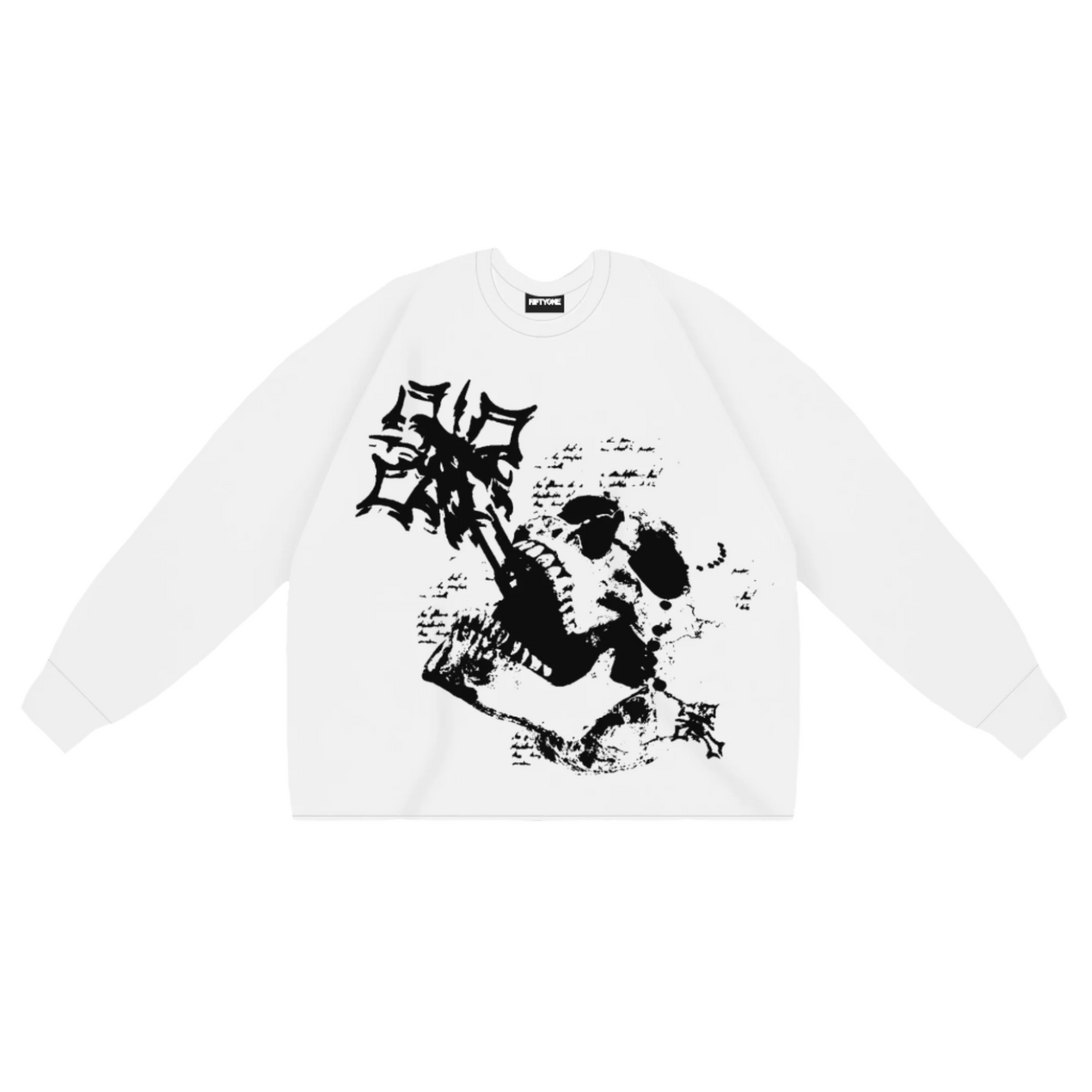 Skeletons Long Sleeve Tee - White