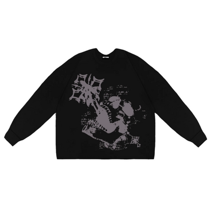 Skeletons Long Sleeve Tee - Black