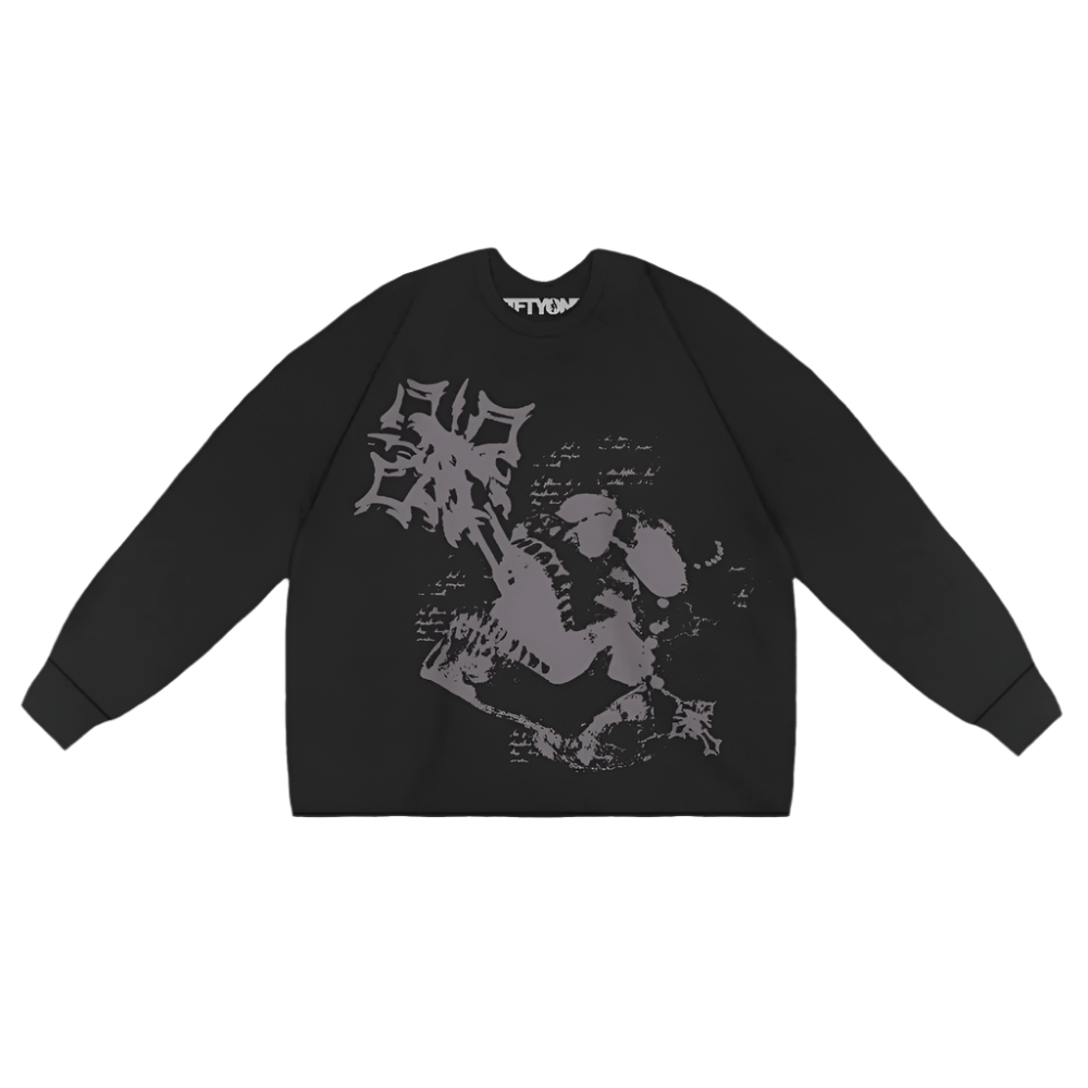Skeletons Long Sleeve Tee - Black - FIFTYONEBRAND